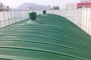 경질우레탄폼으로 아치형 체육관 지붕 단열 및 방수 공사